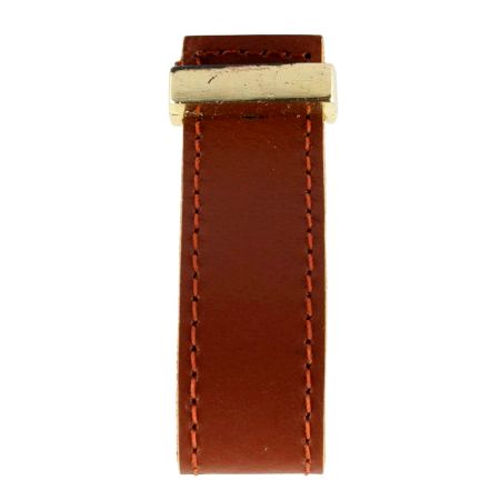 Brown Faux Leather Pull Knob